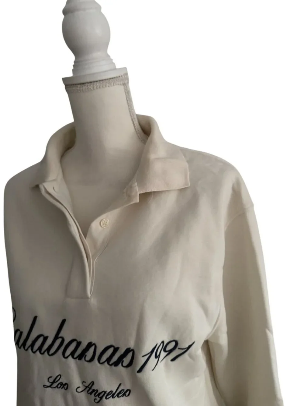 ZARA Cream Calabasas Retro Sweatshirt Size Small NEW NWOT